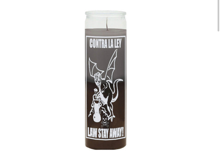 7 Day Candle 2 Color Law Stay Away - Gray / Brown