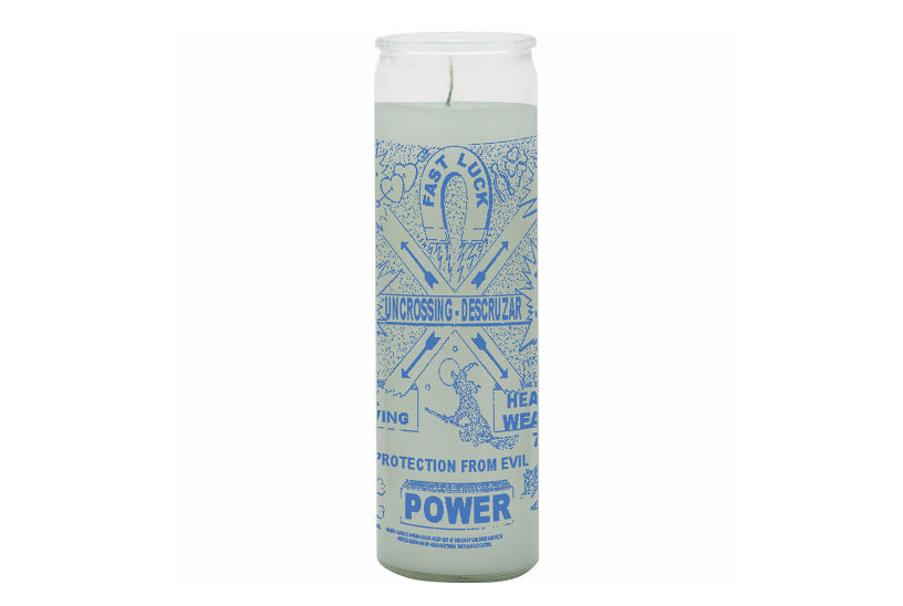 7 Day Glass Candle Uncrossing Protection From Evil - White