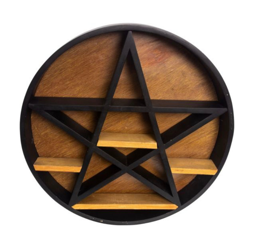 Wood Altar Shelf Wall Hanging - Pentacle