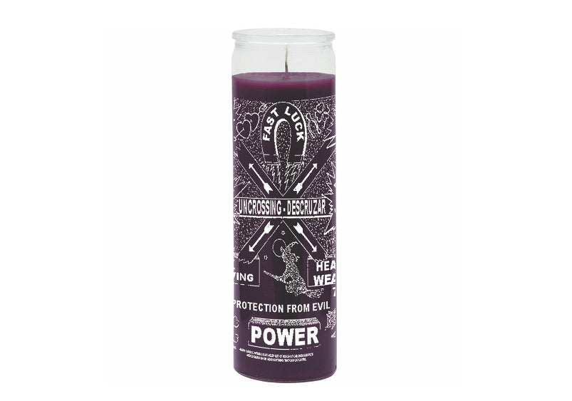 7 Day Glass Candle Uncrossing Protection From Evil - Purple
