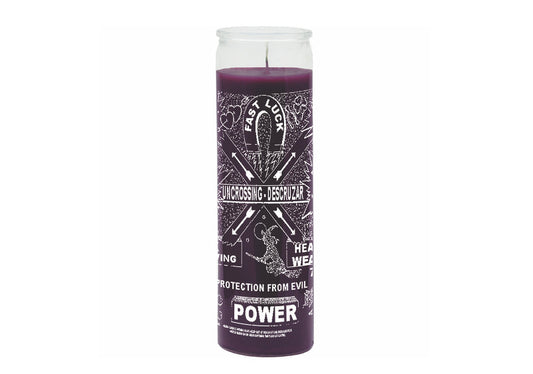 7 Day Glass Candle Uncrossing Protection From Evil - Purple