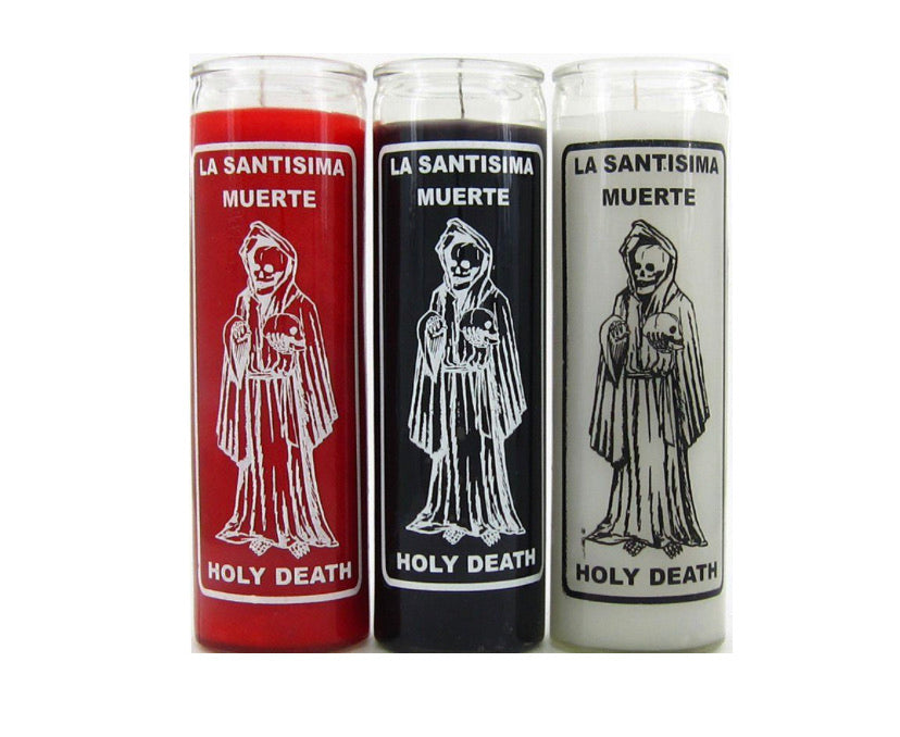7 Day Glass Candle Santisima Muerte / Holy Death Red