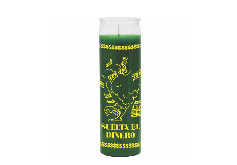 7 Day Glass Candle Money Release - Green