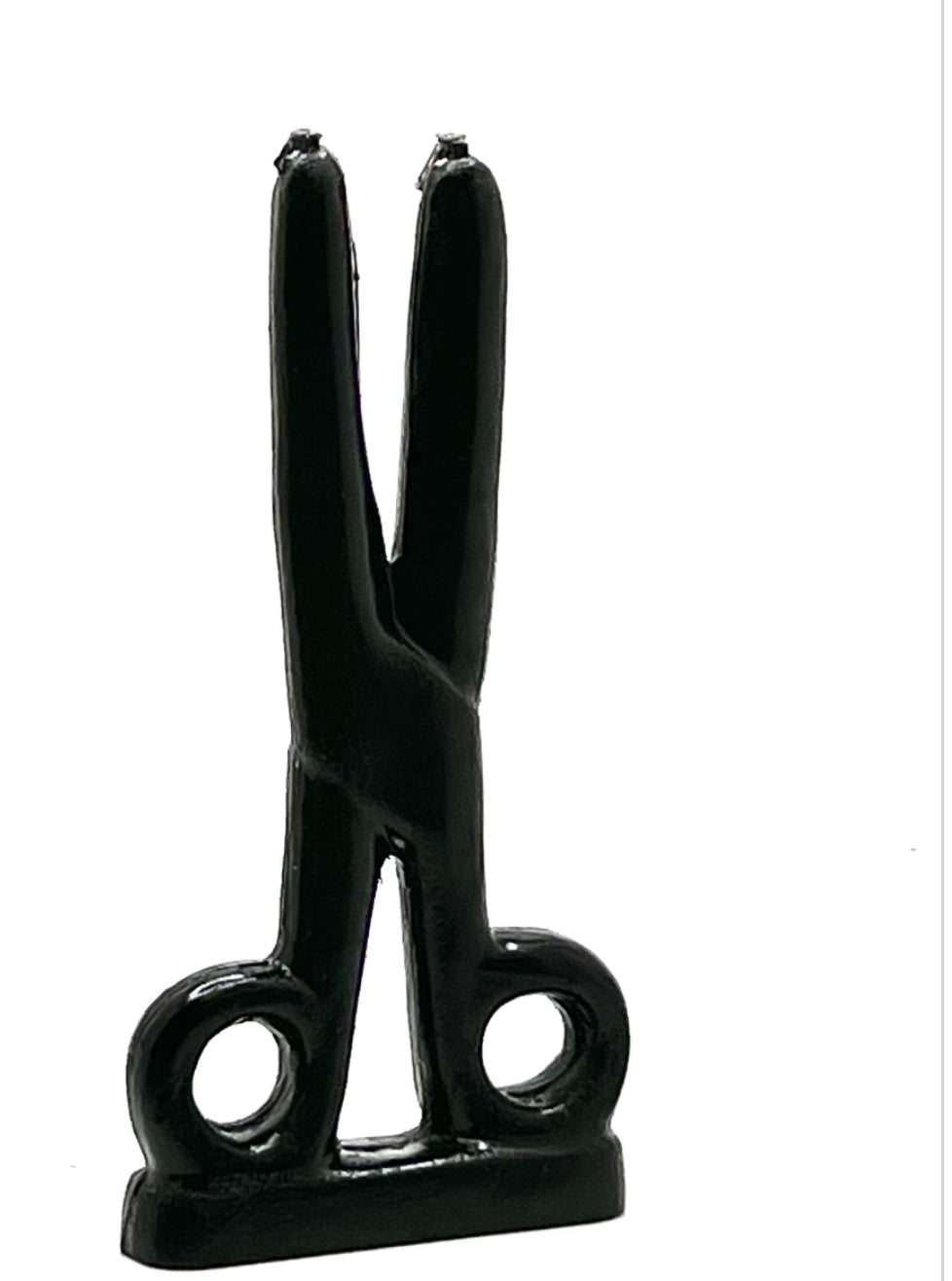 Scissors shape candle Black 5-6"
