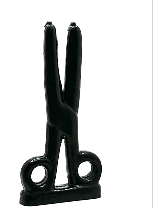 Scissors shape candle Black 5-6"
