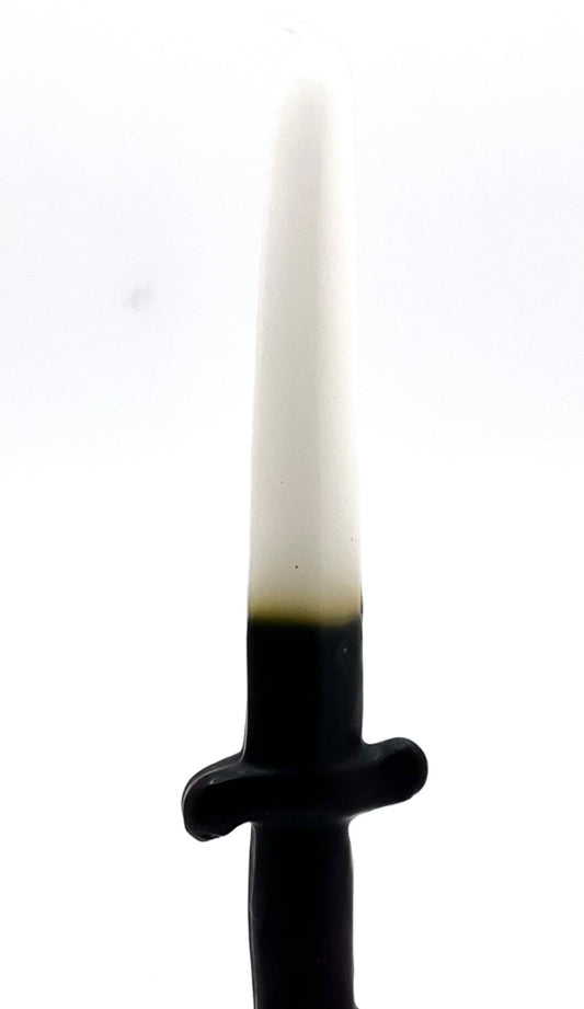 Sword image candle White and Black reversible 7"