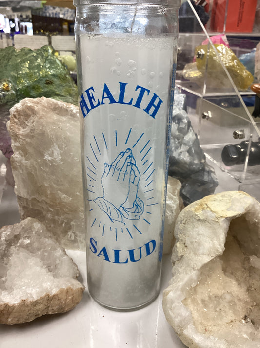 7 Day Glass Candle Health - White