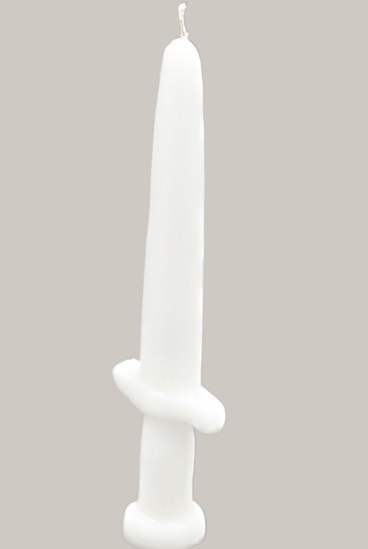 Sword Image Candle White 7"