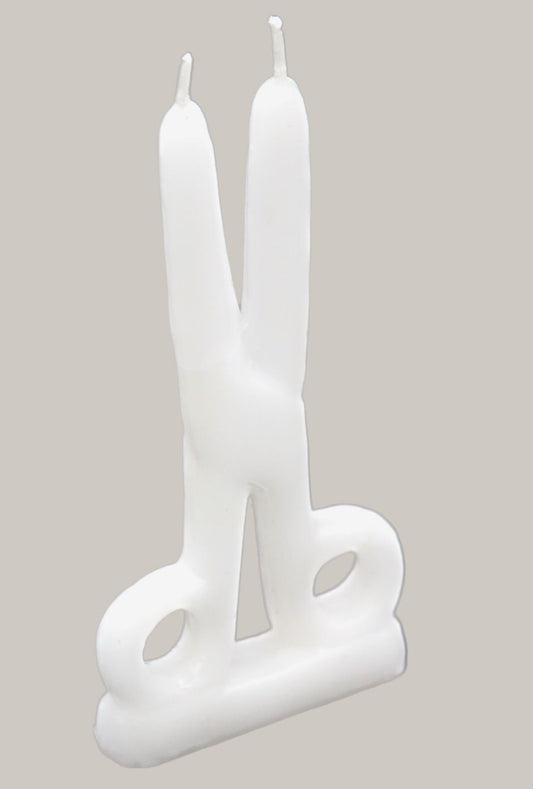 Scissors shape candle White 5-6"