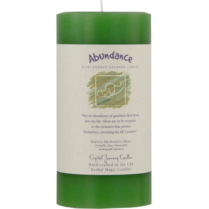 Abundance herbal magic pillar Candle
