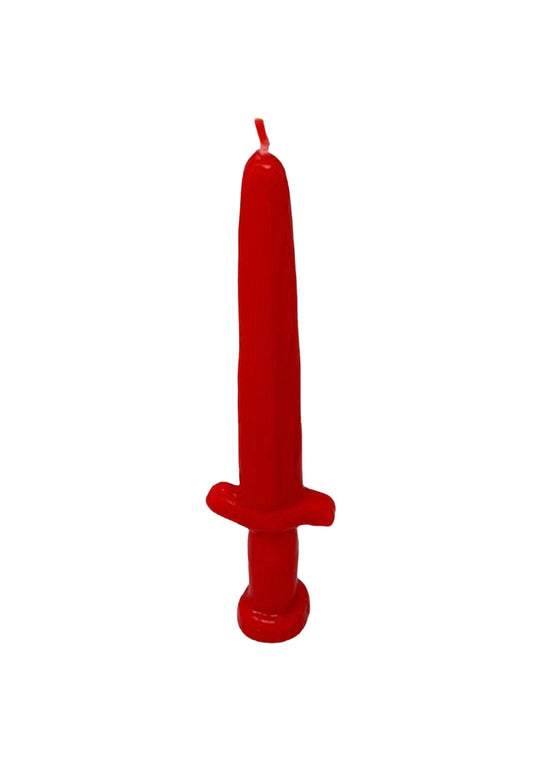 Sword Image Candle Red 7"