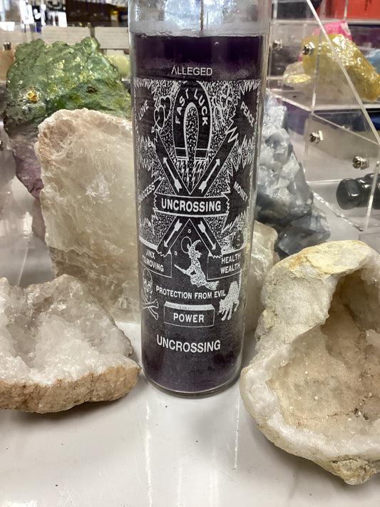 7 Day Glass Candle Uncrossing Protection From Evil - White