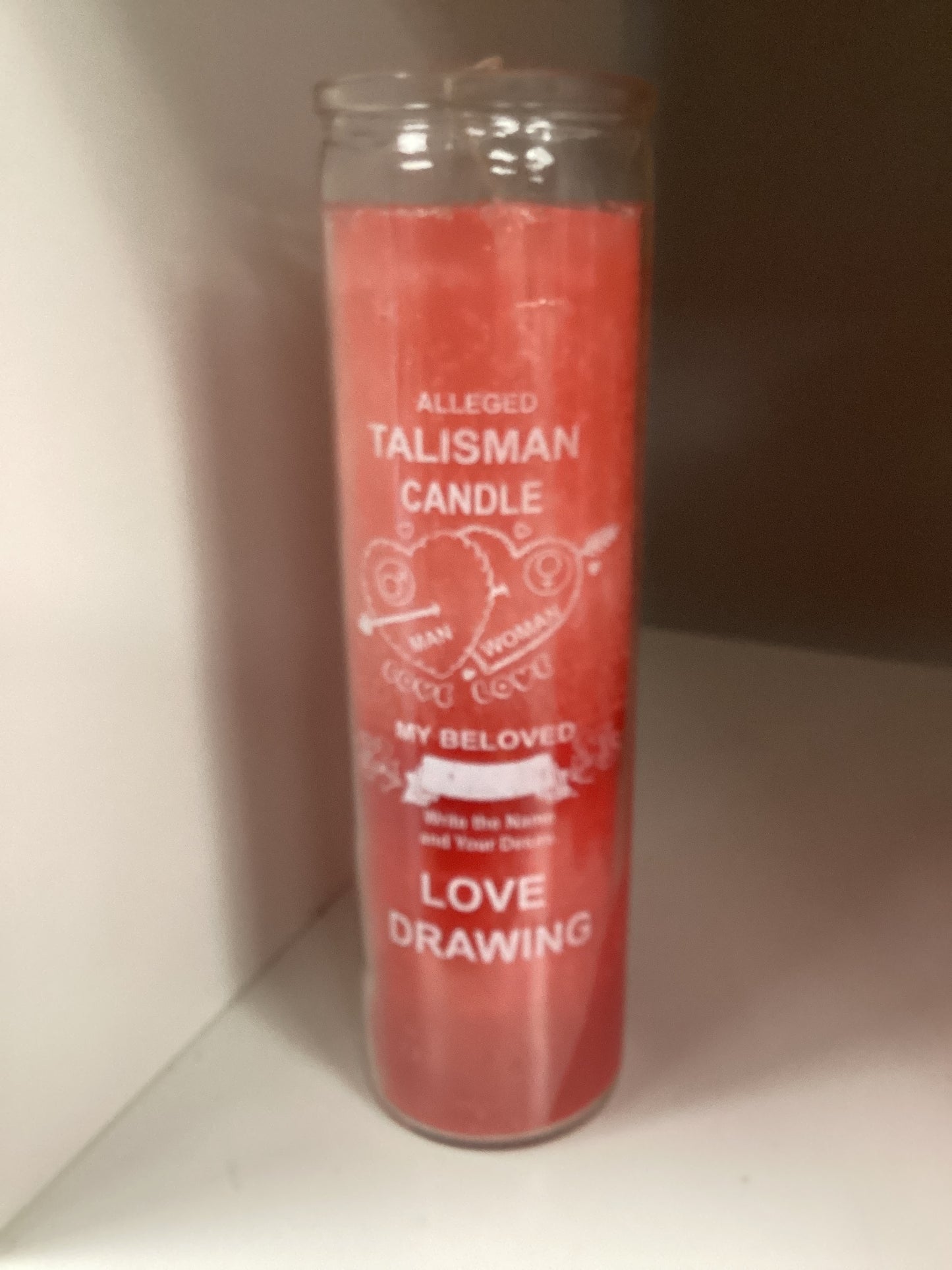 7 Day Candle 2 Color Love Drawing - Pink / Red