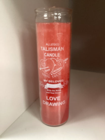 7 Day Candle 2 Color Love Drawing - Pink / Red