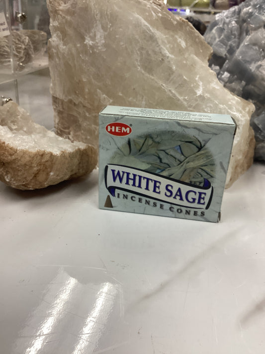 White sage incense cones