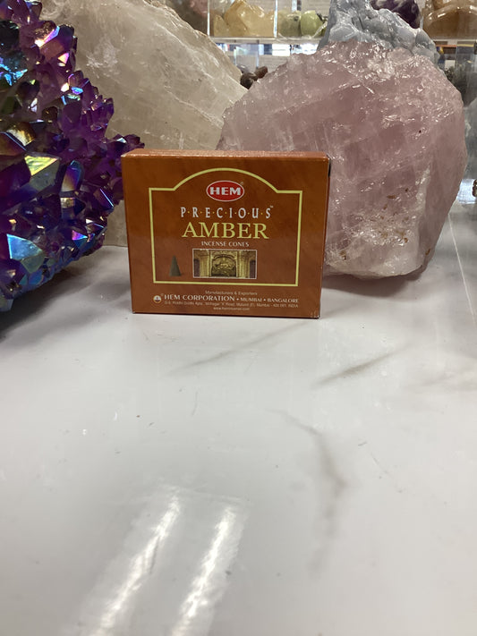 Amber incense cones