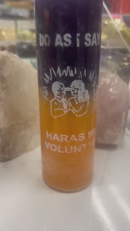 Do As I Say Purple & Orange Candle