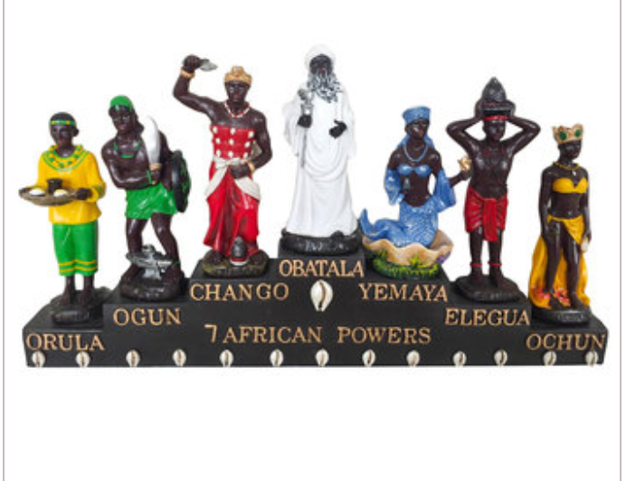 Resin statue with all the Orishas