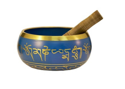 Blue Tibetan Singing bowl 6”D