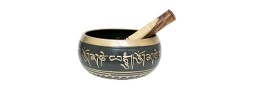 Black Tibetan Singing Bowl 6”D