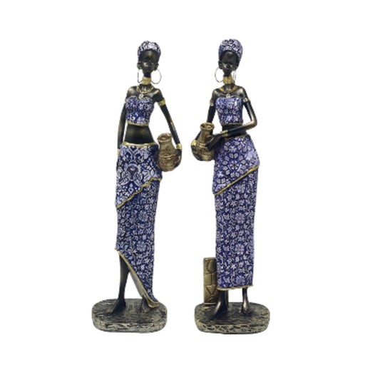 AFRICAN WOMEN STATUES STYLE 7 (SET OF 2)