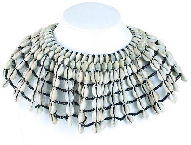 Kenyan Cowrie Shell Collar Necklace