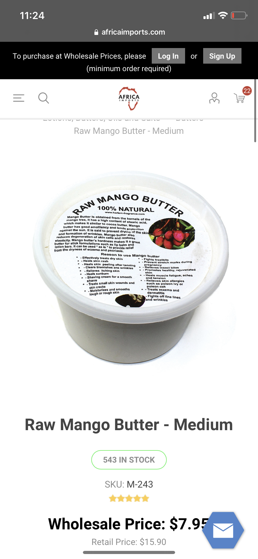 Raw Mango Butter