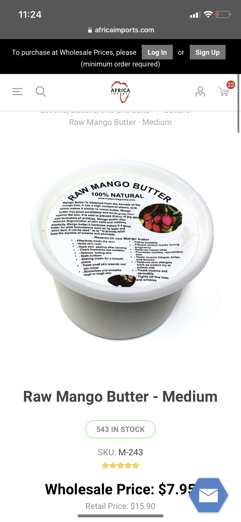 Raw Mango Butter