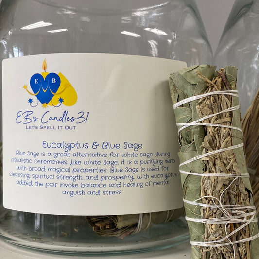 Eucalyptus & Blue Sage Smudge Sage 4"