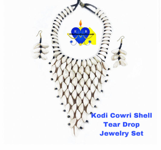 Kodi Cowrie Shell Tear Drop Jewelry Set
