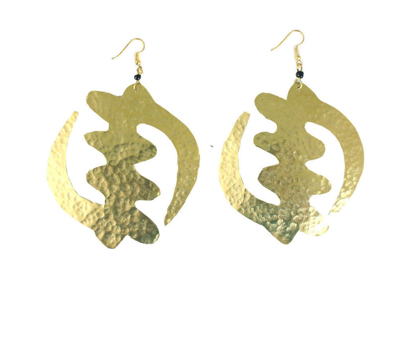 Over-Sized Brass Gye Nyame Earrings